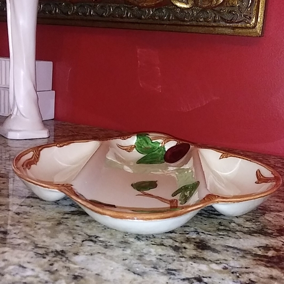 0916 AS IS Franciscan 11 7/8" 3 Part Relish Dish * - Picture 2 of 10